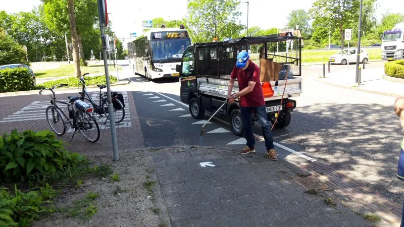 Nieuwe pijlen op de weg voor beweegroute