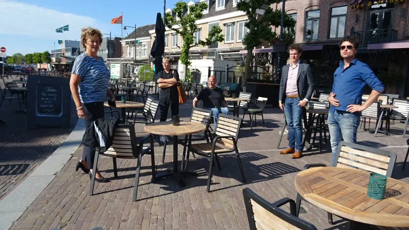 Proefopstelling terrassen op de Markt